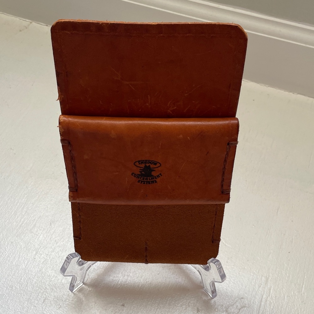 Men’s Brown Leather Card Wallet Holder - ammo holster?